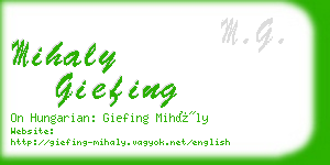 mihaly giefing business card